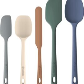 ChefAide 5 Pieces Silicone Spatula Set, Food Grade Rubber...