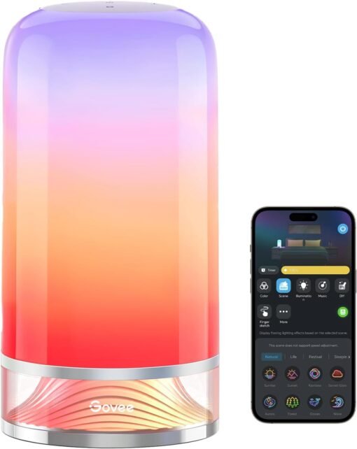 Govee RGBIC Smart Table Lamp 2, Touch Bedside Small Table...