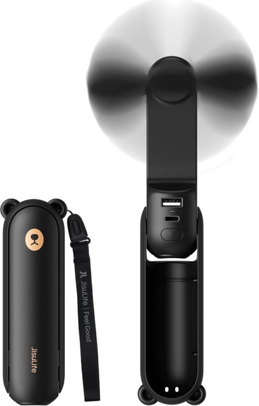 JISULIFE 3 IN 1 Portable Fan with Power Bank & Flashlight...