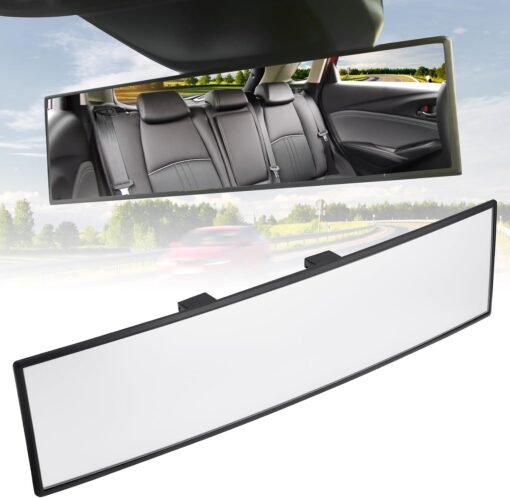 JOYTUTUS Panoramic Rear View Mirror, 12 Inch Wide Angle...