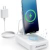 Jteman Cell Phone Stand with Bluetooth Speaker and Wireless...