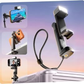 LISEN Phone Tripod Mount with Light & Universal Selfie...