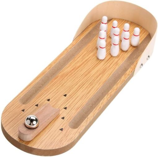 Table Top Mini Bowling Game Set-Tabletop Wooden Board Mini...