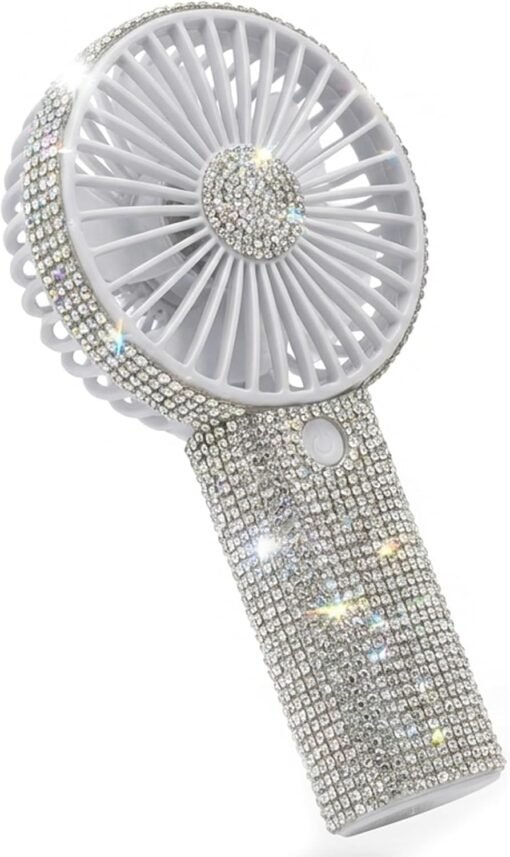Bling Handheld Fan Portable Rechargeable, Rhinestone Mini...