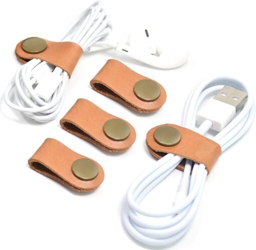 CAILLU Leather Cord Organizer,Cable Ties for Earbuds,Cord...