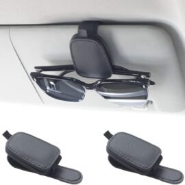 Yuoyar Magnetic Leather Sunglasses Holder for Car, 2 Packs...