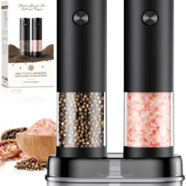 Electric Salt and Pepper Grinder Set Automatic Battery Pepper...