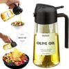2 in 1 Glass Oil Sprayer & Dispenser,16oz/470ml Olive... 2 in 1 Glass Oil Sprayer & Dispenser,16oz/470ml Olive...