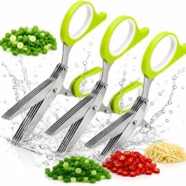 Stainless Steel Scallion Cutter Scissors, Kitchen Herb Scissors...