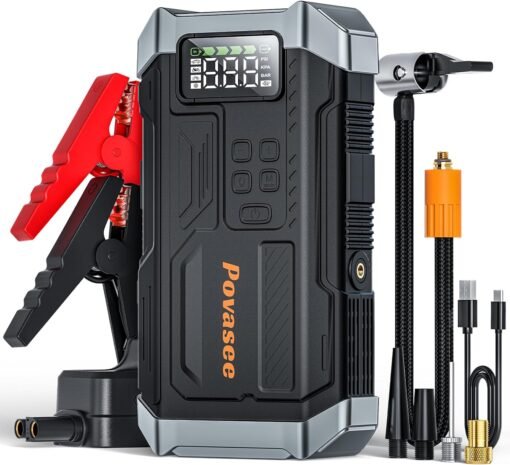 [2026NEW Model] 5000A Jump Starter with Air Compressor,Car...