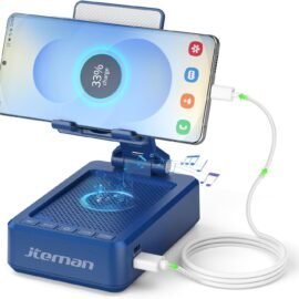 JTEMAN Cell Phone Stand with Bluetooth Speaker and Charging... JTEMAN Cell Phone Stand with Bluetooth Speaker and Charging...