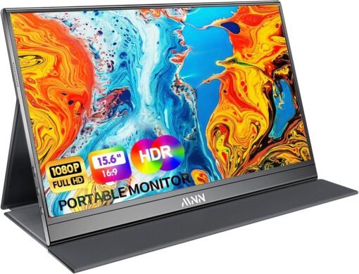 MNN 15.6″ FHD 60Hz Portable Monitor USB-C HDMI IPS...