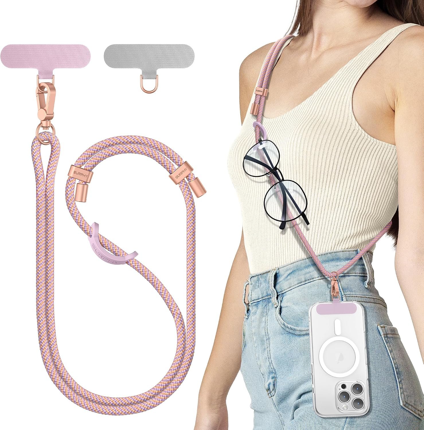 SURPHY Phone Lanyard Crossbody, Phone Strap Crossbody with...
