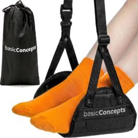 BASIC CONCEPTS Airplane Foot Hammock for Plane Travel Essentials...