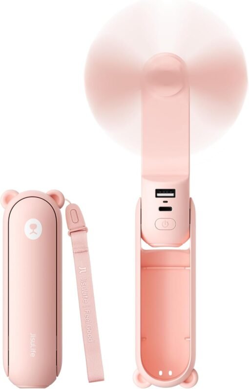 JISULIFE 3 IN 1 Portable Fan with Power Bank & Flashlight...