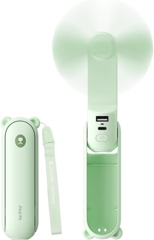 JISULIFE 3 IN 1 Portable Fan with Power Bank & Flashlight...