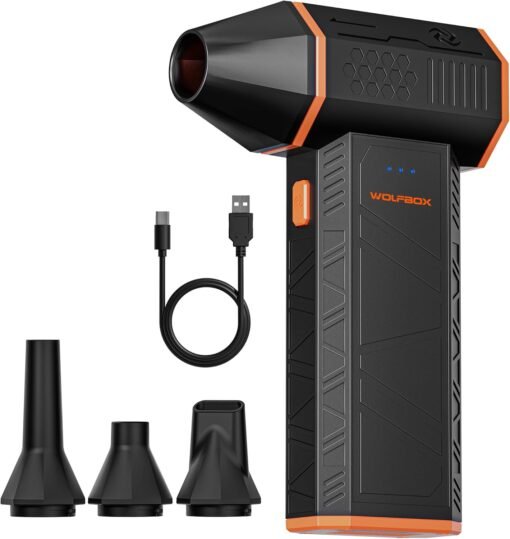 WOLFBOX MegaFlow 50 Compressed Air Duster, 110,000 RPM,...