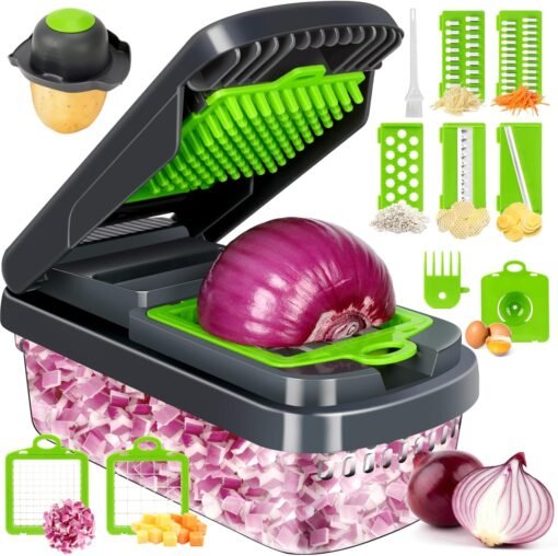 Yusshn Vegetable Chopper, 12-in-1 Food Veggie Chopper Cutter...