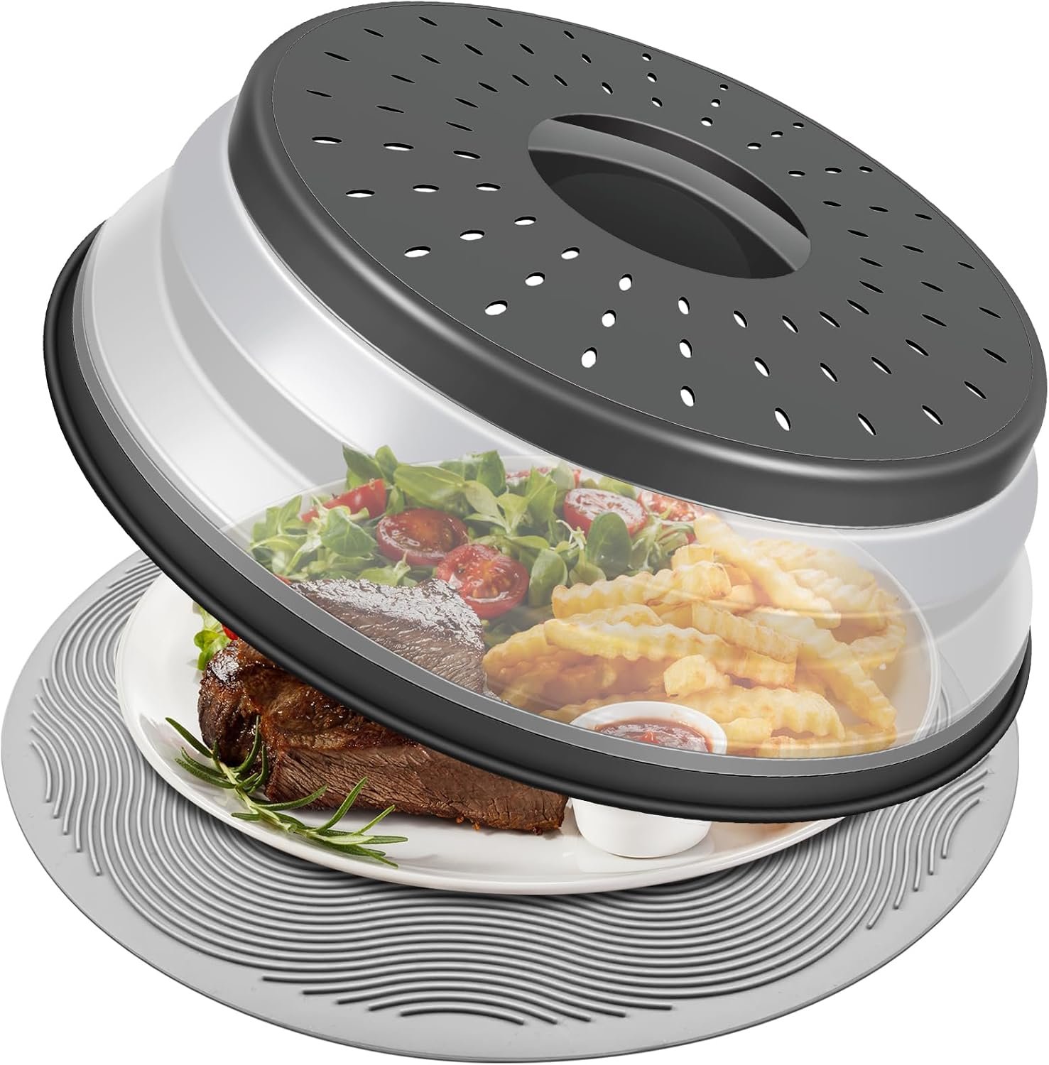LekDrok 10 Inch Microwave Food Cover & Collapsible...