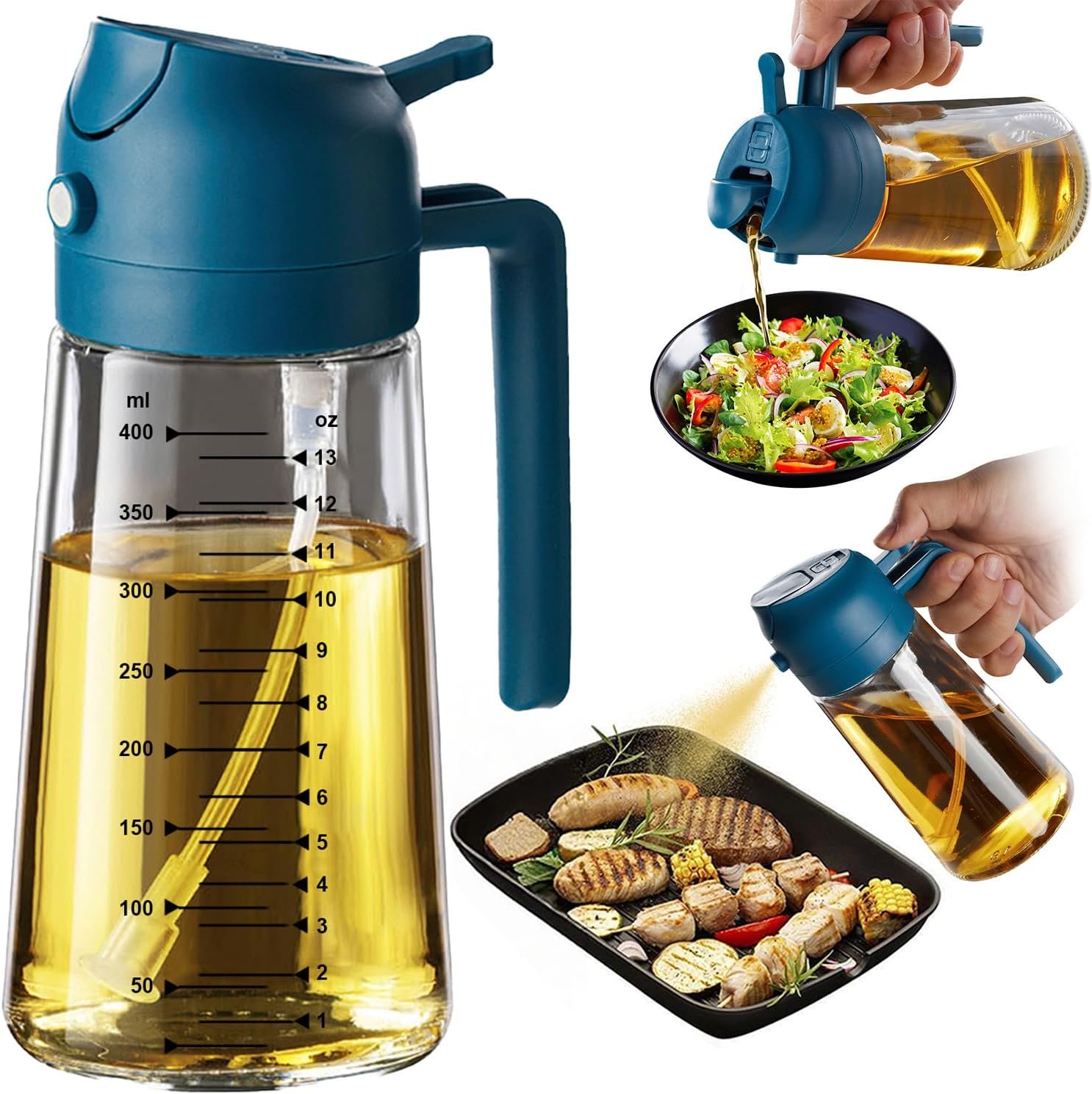 TrendPlain 16oz/470ml Glass Olive Oil Sprayer for Cooking...