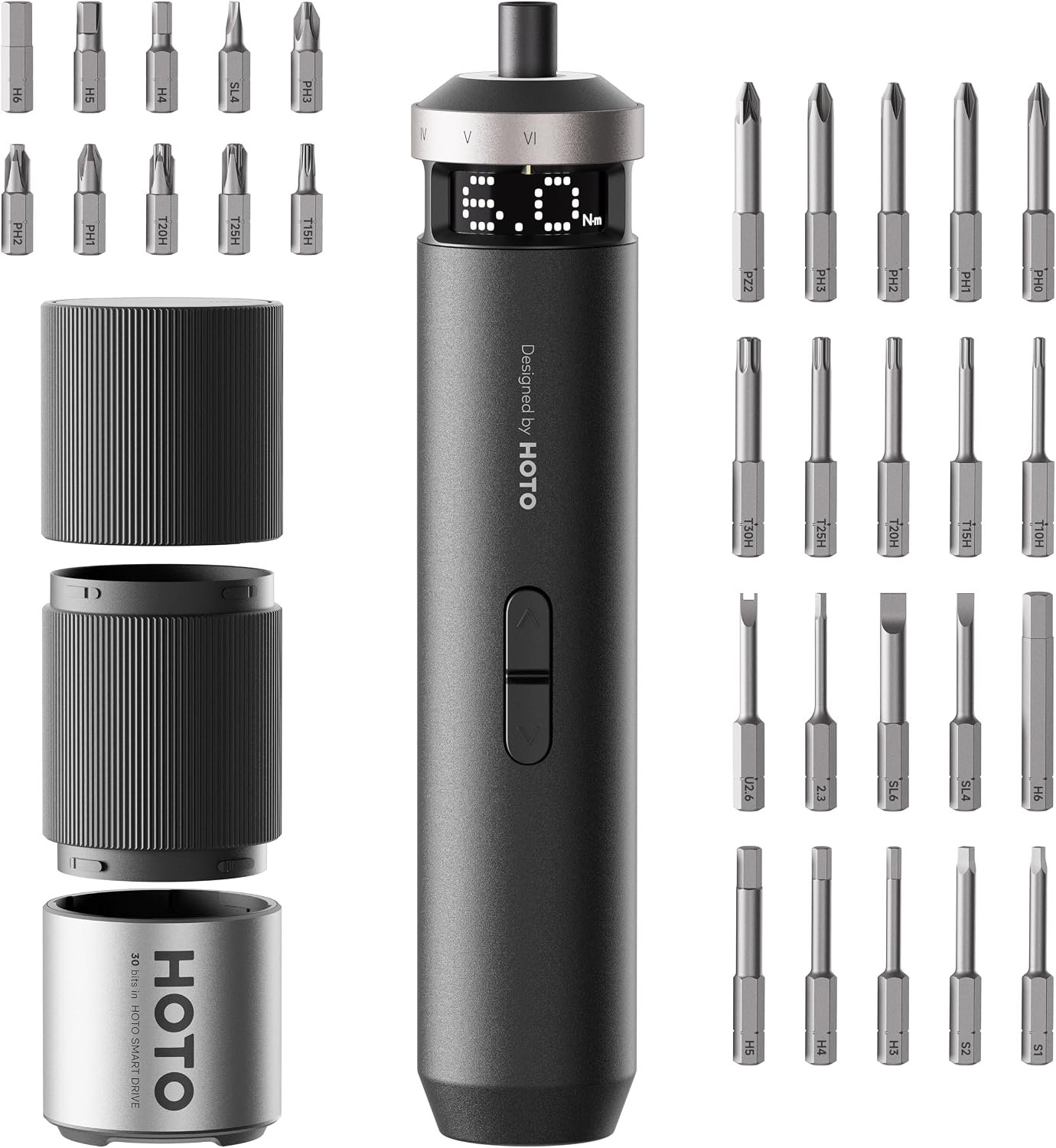 HOTO PixelDrive Electric Screwdriver, Rechargeable Cordless...